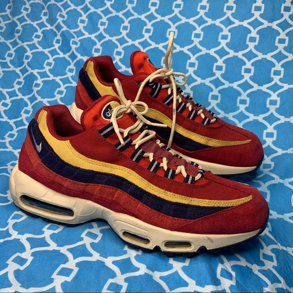 Nike Air Max 95 Men's size Red Crush tan navy rare sneakers